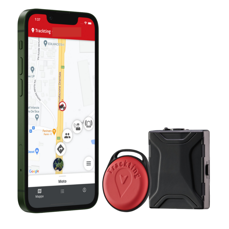 immagine prodotto e app Trackting SMART antifurto gps moto e auto